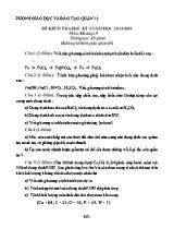 Đề kiểm tra học kì I môn Hóa học Lớp 9 - Năm học 2018-2019 (Có đáp án)